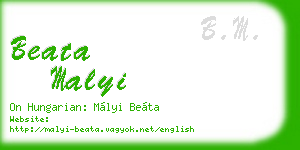 beata malyi business card